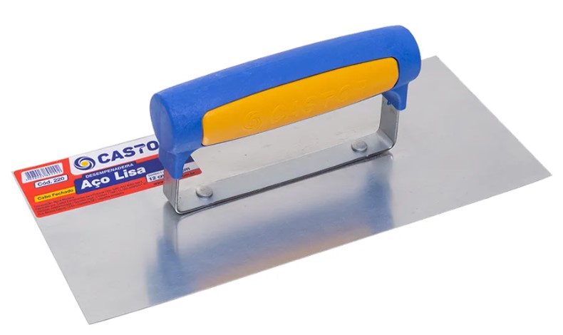DESEMPENADEIRA ACO LISA 12 CM X 27 CM CABO EMBORRACHADO (220)  - CASTOR