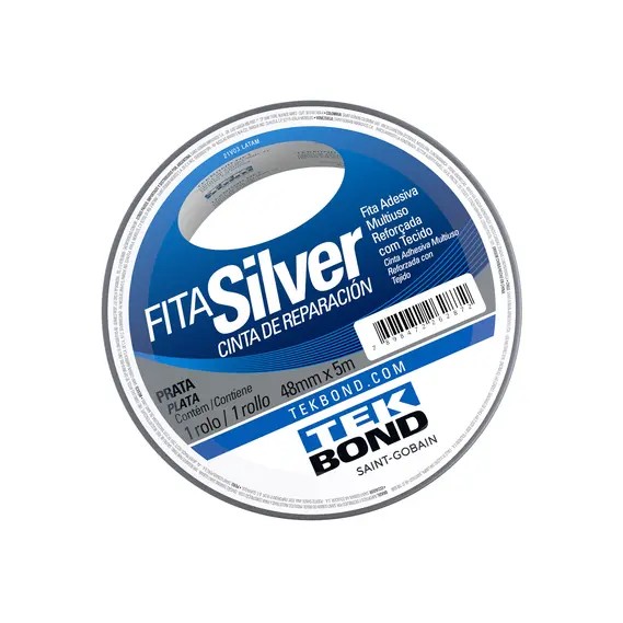 FITA SILVER TAPE PRATA 48 MM X 5 M - TEK BOND