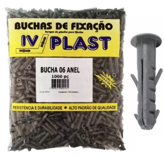 BUCHA FIXACAO 06 C/1000PC C/ANEL - IV