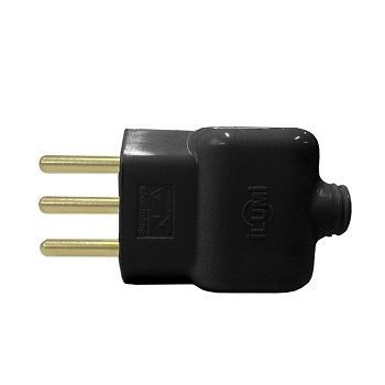 PINO MACHO PRENSA CABO PRETO 3 PINOS 20A 250V (14071)-ILUMI