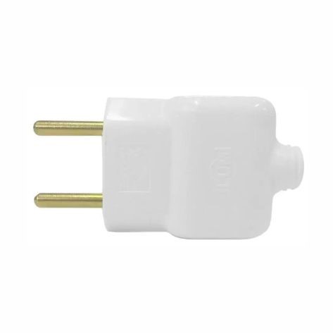 PINO MACHO PRENSA CABO BRANCO 2 PINOS 20A 250V (14241) -ILUMI
