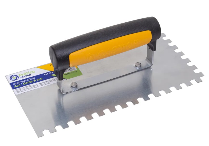 DESEMPENADEIRA ACO DENTADA 10 CM X 24 CM CABO EMBORRACHADO (423) - CASTOR