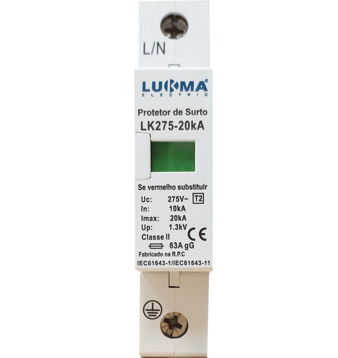 DISPOSITIVO CONTRA SURTO DPS 1P 20K 275V (62001) - LUKMA