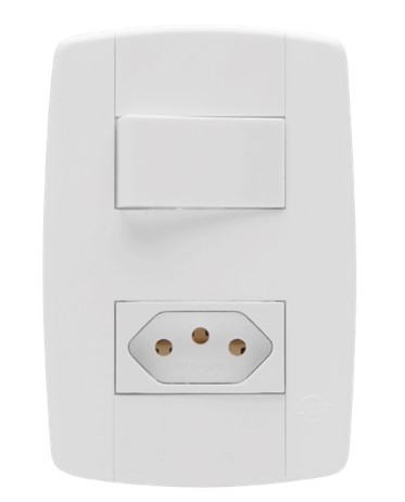 LEV CONJ 1 INTERRUPTOR SIMPLES 10A + 1 TOMADA 3 PINOS 20A (87201) - ILUMI