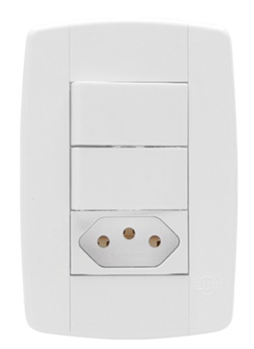 LEV CONJ 2 INTERRUPTOR SIMPLES 10A + TOMADA 3 PINOS 10A (87210) - ILUMI