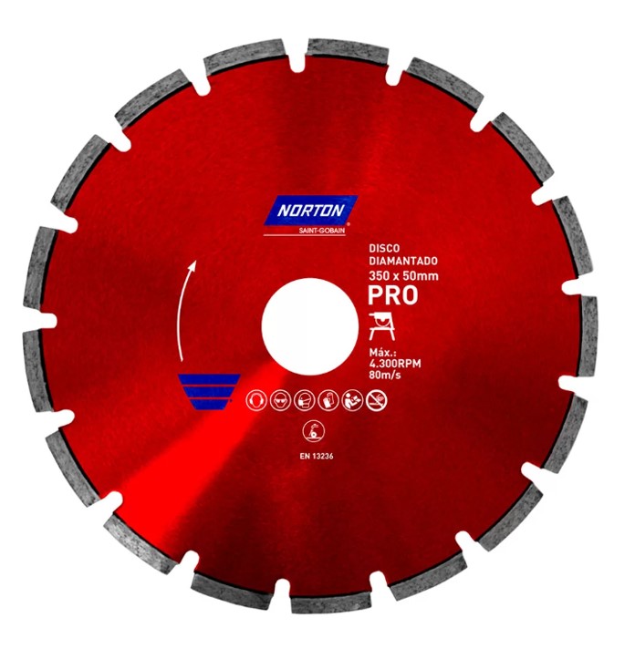 DISCO CORTE DIAMANTADO PROTURBO 350X50 - NOR