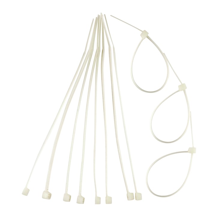 ABRACADEIRA NYLON 3,6 X 150 MM C/ 100 PCS BRANCA - EDA