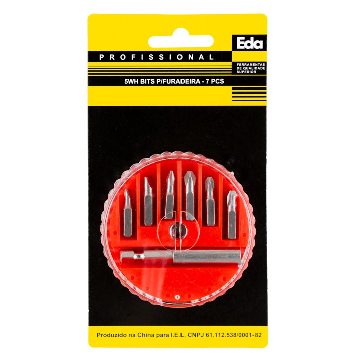 BITS P/ PARAFUSADEIRA 7 PC C/ SUPORTE ( 5WH )- EDA