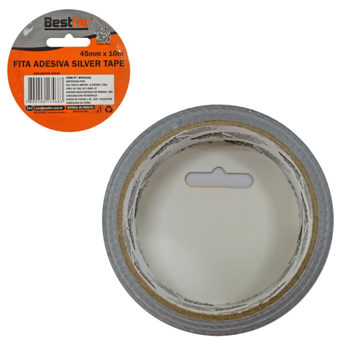 FITA ADESIVA SILVER TAPE 45 MM X 10 M (BFH1041) -BESTFER