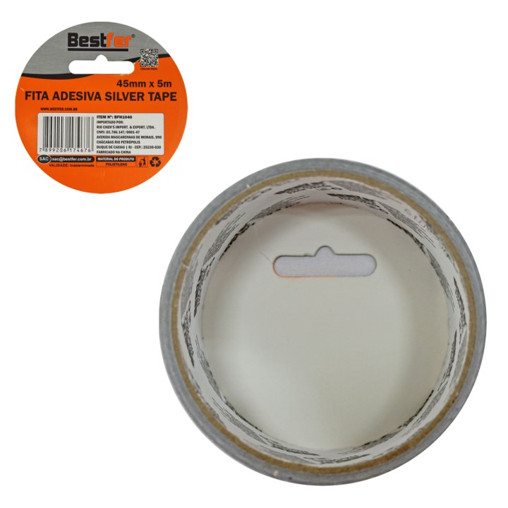 FITA ADESIVA SILVER TAPE 45 MM X 5 M (BFH1040) -BESTFER