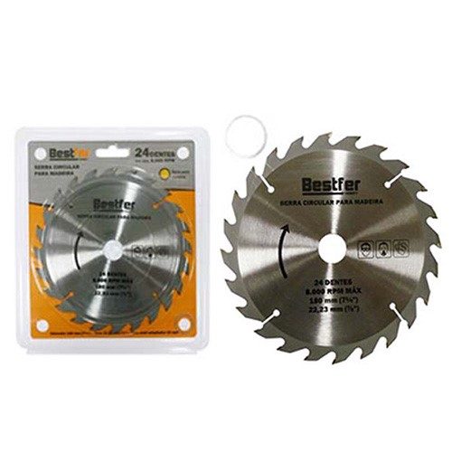 SERRA CIRCULAR WIDEA 180 MM (7 1/4´) 24 DENTES C/ ANEL DE REDUCAO 20 MM (BFH1292) -BESTFER
