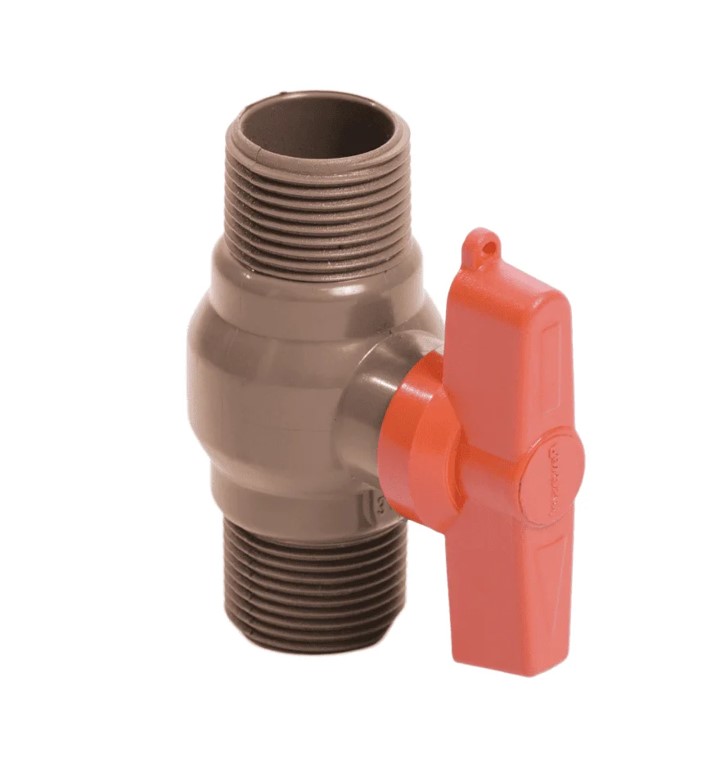 REGISTRO ESFERA ROSCA EXTERNA 3/4 PVC MARROM - PEVESUL