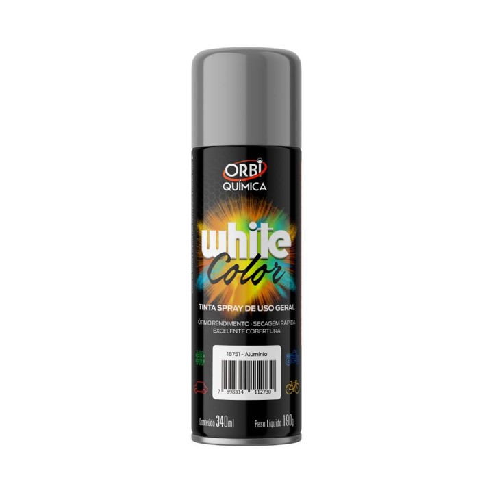 TINTA SPRAY USO GERAL ALUMINIO 340 ML (18751)- ORBI