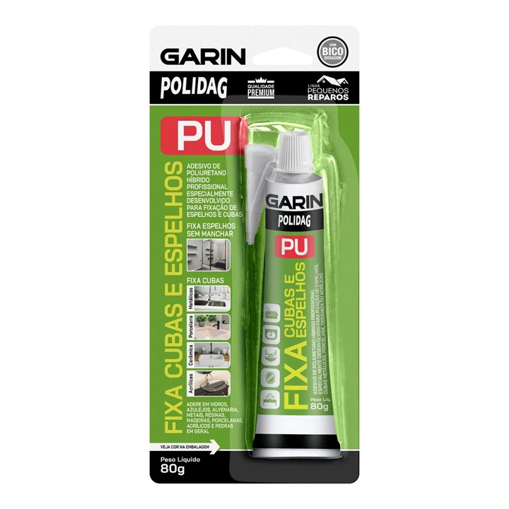 FIXA CUBA E ESPELHO PU 80 G CINZA (BLISTER) (PPFC-080) - GARIN