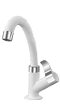 TORNEIRA LAVATORIO MESA 1/4 VOLTA ABS ORQUIDEA BRANCA/CROMADA SLIM (1081) - SOCEL