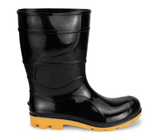 BOTA DE PVC PRETA CANO MEDIO 41 SOLADO AMARELO - CRIVAL