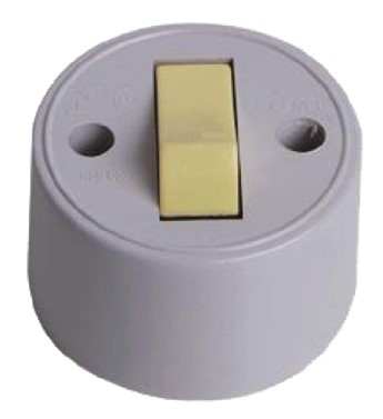 SOBREPOR CINZA 1 INTERRUPTOR REDONDO SIMPLES ECON (1755PCT) -ILUMI