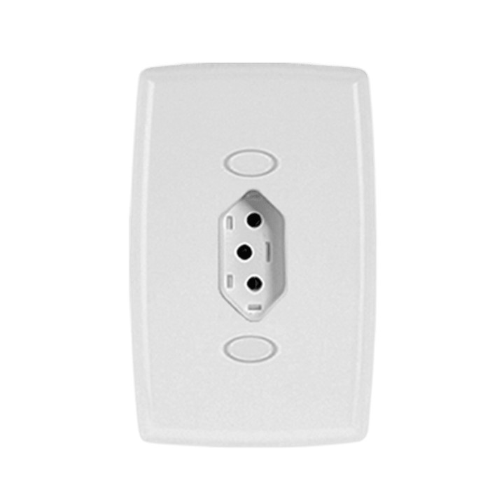 SAFIRA CONJ 4 X 2 1 TOMADA 3 PINOS 10A BRANCO (22140) - ILUMI