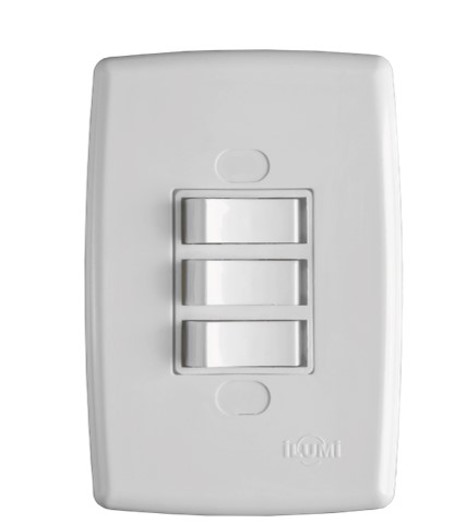 SAFIRA CONJ 4 X 2 3 INTERRUPTOR SIMPLES BRANCO (2219) - ILUMI