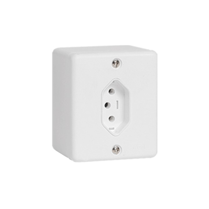 BOX BRANCA CONJ 1 TOMADA 3 PINOS 10A (63140) - ILUMI