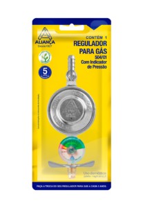 REGULADOR GAS COM MANOMETRO MEDIO 504/1 - ALIANÇA
