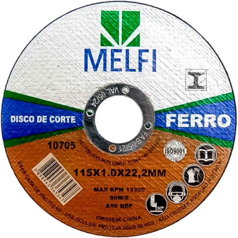 DISCO CORTE FERRO 115 MM X 1,0 X 22 MM - MELFI